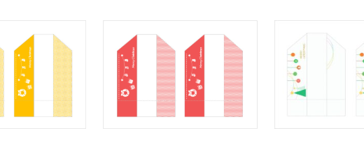 無料素材：クリスマスの箸袋の展開図