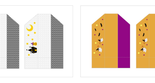 無料素材：ハロウィンの箸袋の展開図