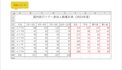 【無料】Excelの練習用問題：基本の関数⑧